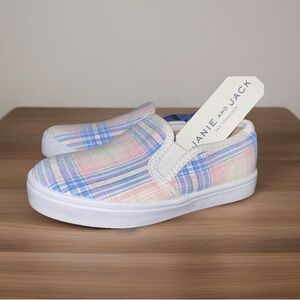 Janie and Jack Plaid Slip-On Sneaker Baby Size 8